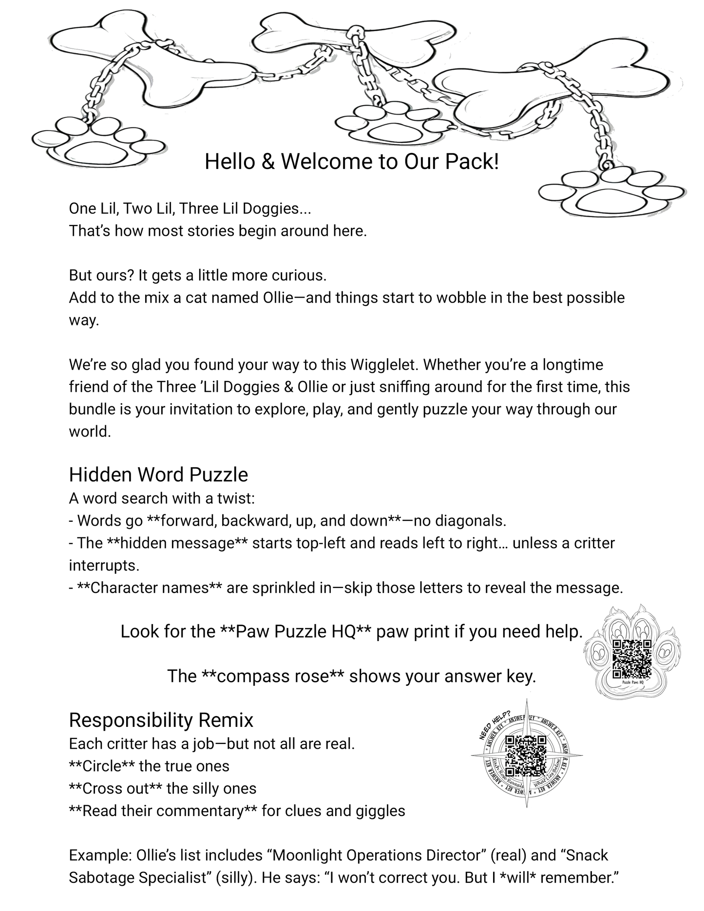 Three 'Lil Doggies & Ollie: This is the Crew